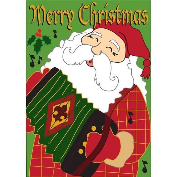 13 x 18 in. Cajun Santa Double Applique Garden Flag