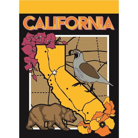 13 x 18 in. California Symbols Polyester Garden Flag