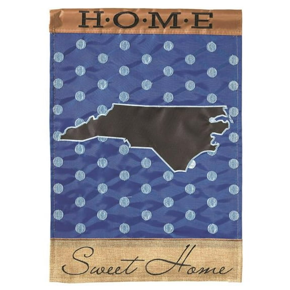 13 x 18 in. Double Applique North Carolina Home Burlap Garden Flag