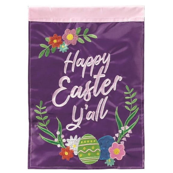 13 x 18 in. Happy Easter Flag Polyester Printed Garden Flag