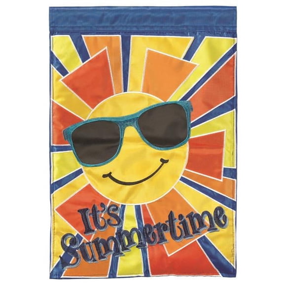 13 x 18 in. Sun Its Summer Time Polyester Printed Garden Flag