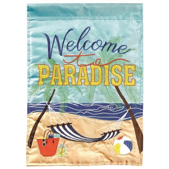 13 x 18 in. Welcome to Paradise Polyester Printed Garden Flag