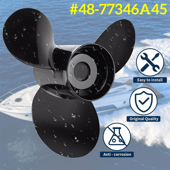 13 x 19 Aluminum Outboard Propeller 15 Spline #48-77346A45 For Mercury 40-140HP