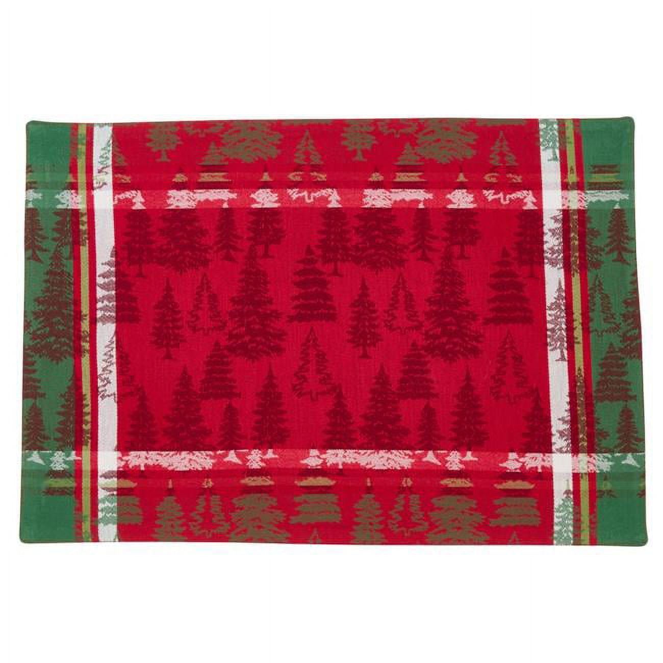 Christmas Tree Plaid Cotton Table Mats Set of 4