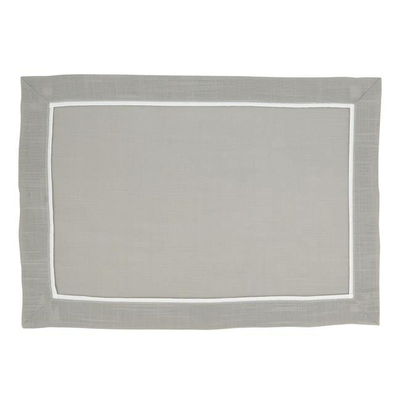 13 x 19 in. Classic Border Design Oblong Placemats, Grey Set of 4