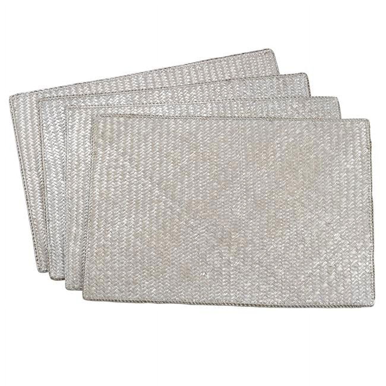 Silver Water Hyacinth Woven Rectangle Placemats, 13" x 19"