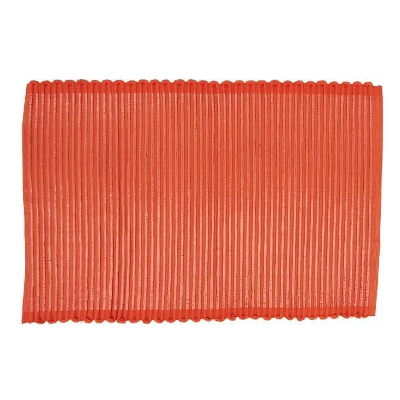 Orange Ribbed Cotton Rectangular Placemats Set of 4