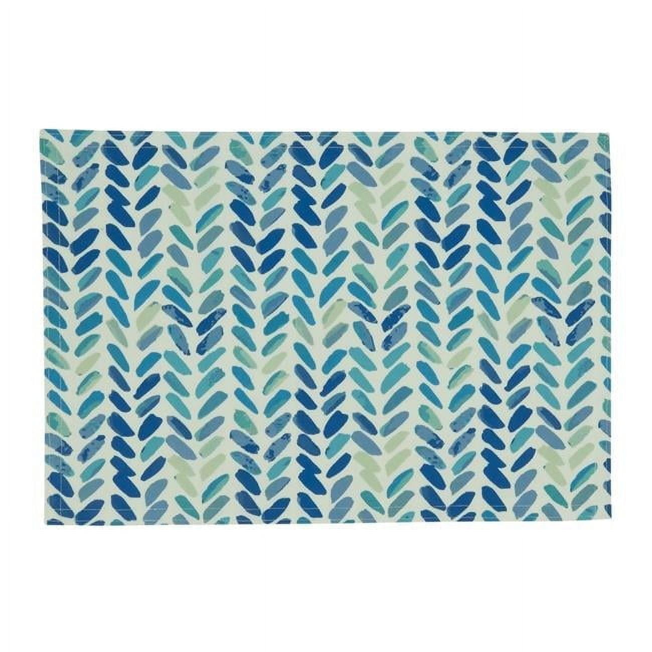 Blue Watercolor Chevron Polyester Rectangle Placemats, Set of 4