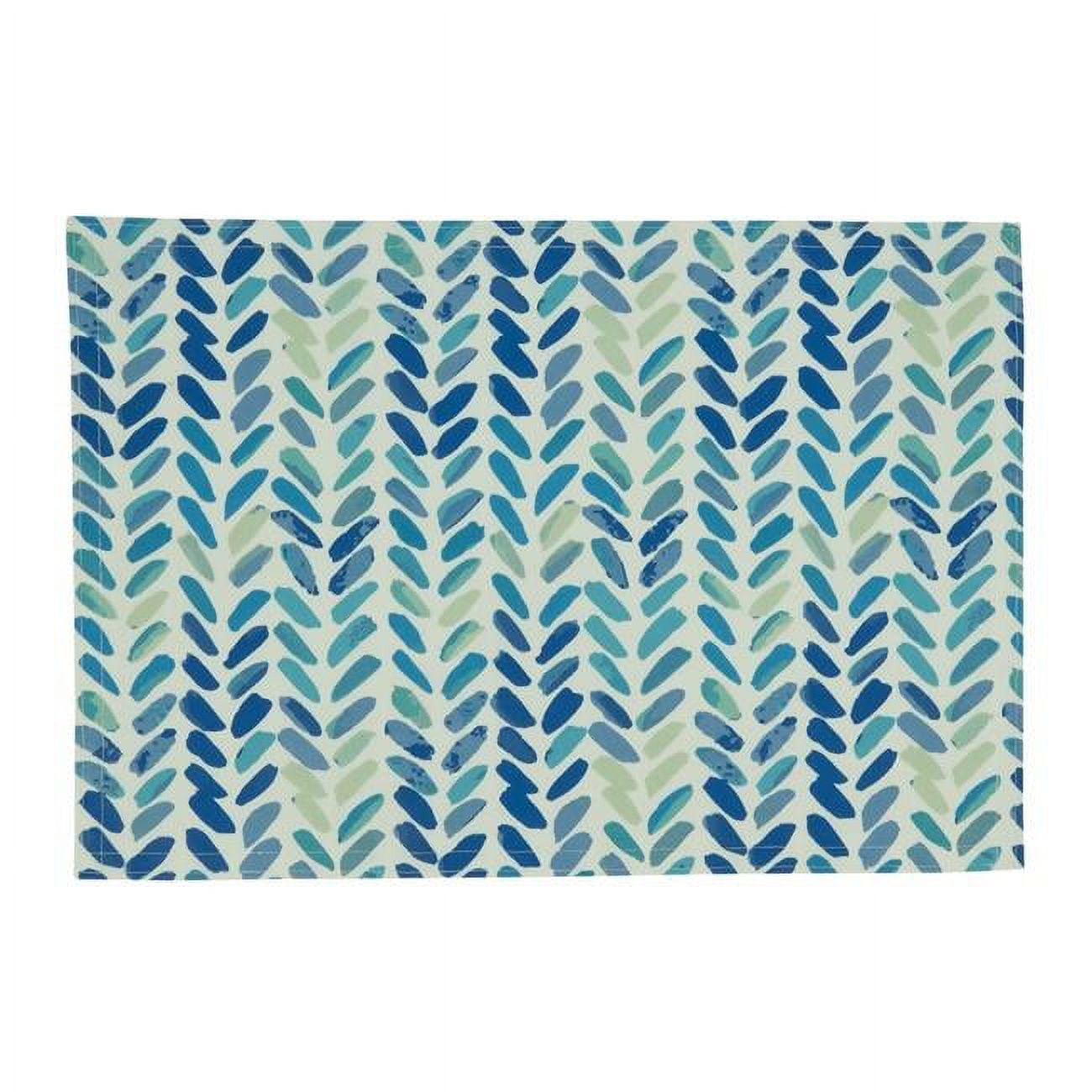 Blue Watercolor Chevron Polyester Rectangle Placemats, Set of 4