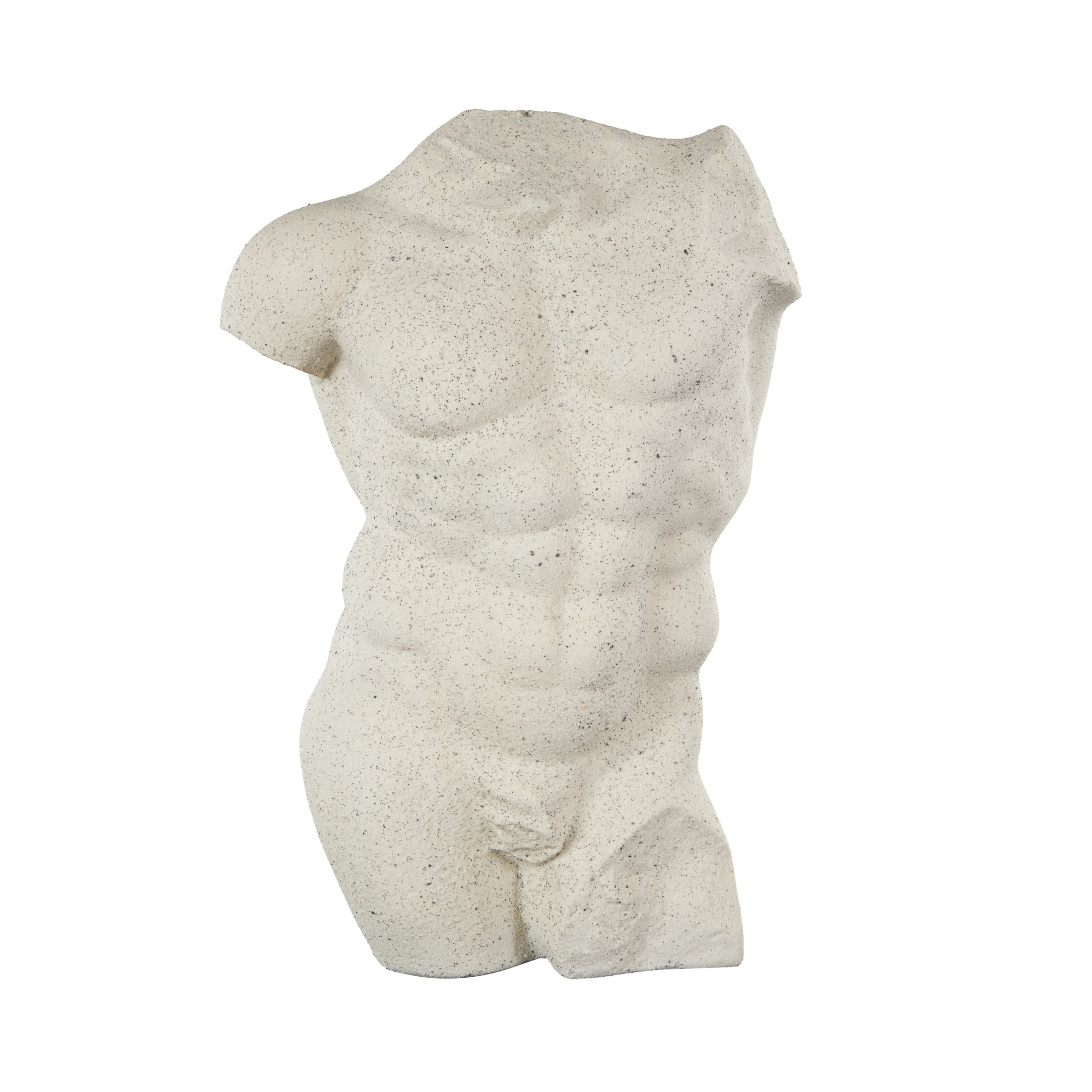 13" x 20" White Polystone Textured People Sculpture with Black Speckles, by DecMode