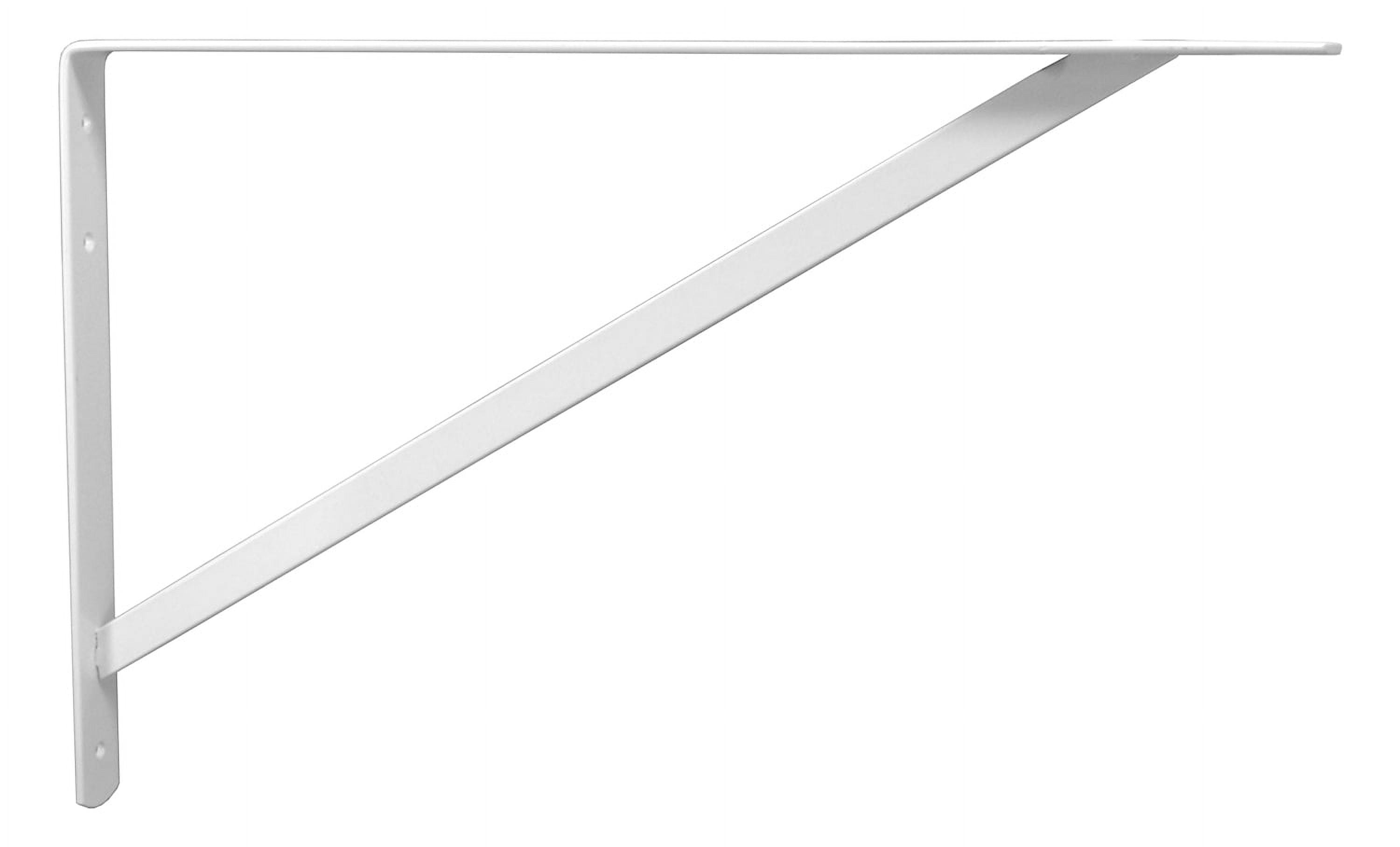 13" x 20" White Shelf L Bracket with Strut
