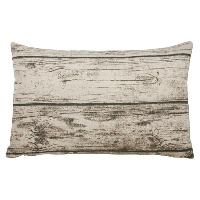 Natural Wood Print Cotton Polyester Pillow Cover 13" x 20"