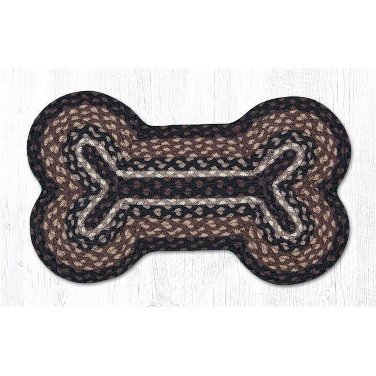 13 x 22 in. Mocha-Frappuccino Medium Jute Braid Dog Bone Shape Rug ...