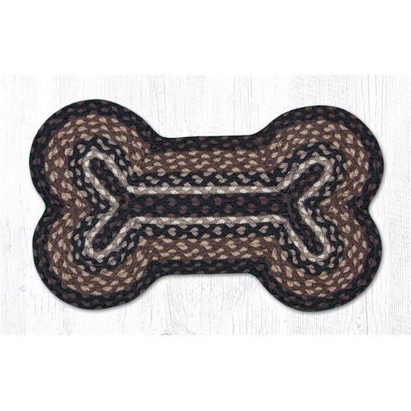 13 x 22 in. Mocha-Frappuccino Medium Jute Braid Dog Bone Shape Rug