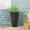 13" x 28.5" Outdoor Modern MGO Cast Stone Planter