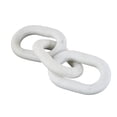 thumbnail image 1 of 13" x 3" White Marble Handmade Oval 3 Link Chain Sculpture, by DecMode, 1 of 15