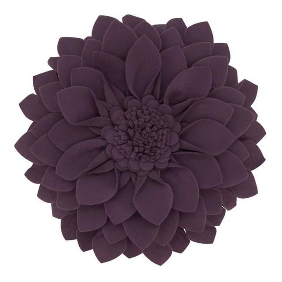 13 x 3 x 13 in. Flower Shaped Felt Throw Pillow, Violet