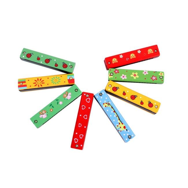 13 x 3 x 2.5 cm 16 Holes Double Row Wood Harmonica - 2 Piece - Walmart.com