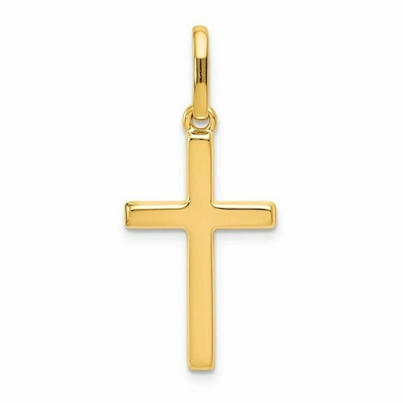 13 x 30 mm 14K Yellow Gold Hollow Cross Pendant