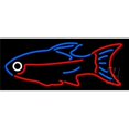 thumbnail image 1 of 13 x 32 in. Blue & Red Fish Neon Sign - Red, Blue & White, 1 of 1
