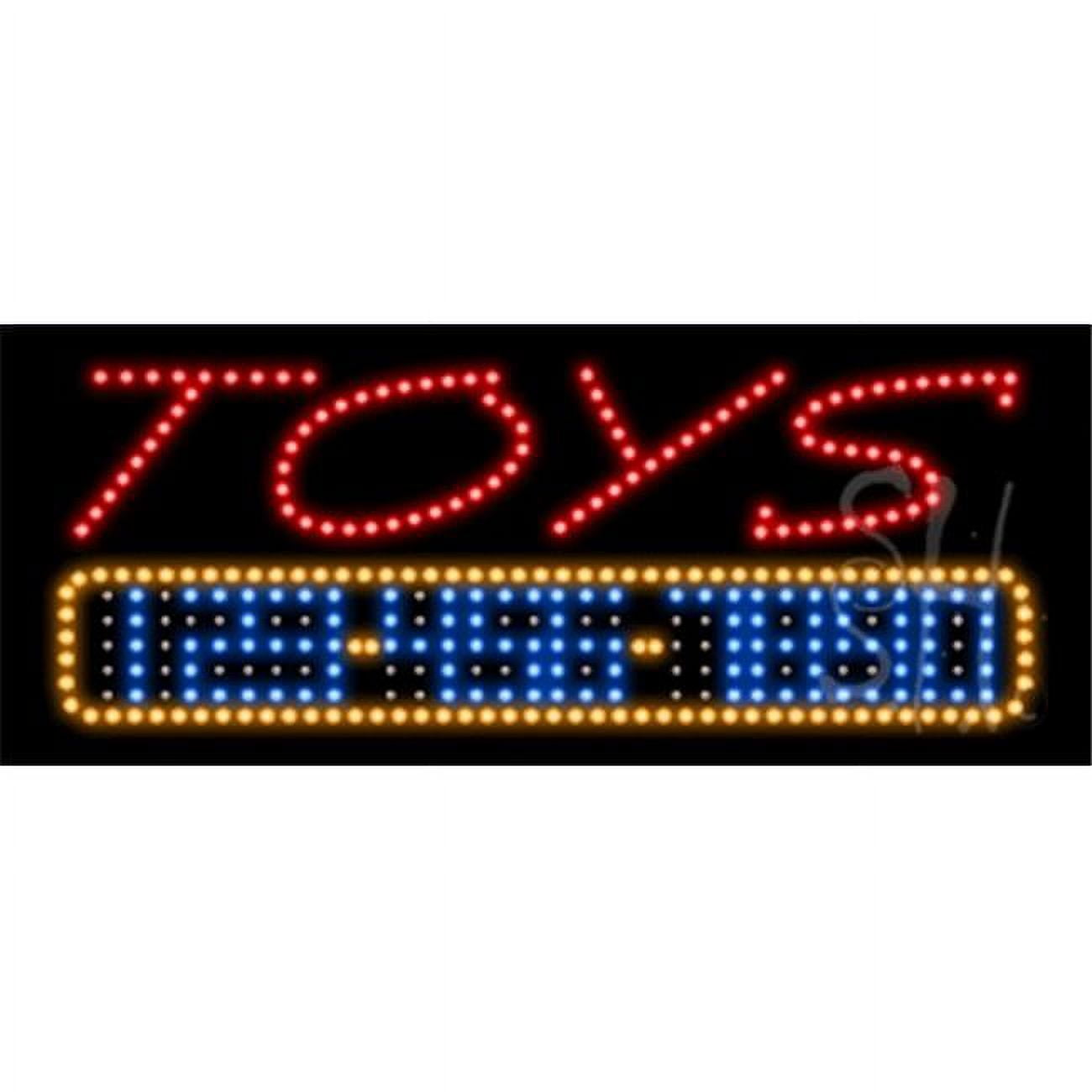 13 x 32 x 1 in. Toys Animated LED Sign - Red, Yellow & Blue - Walmart.com