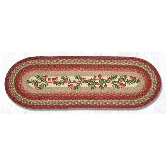 13 x 36 in. Cranberries Oval Patch Runner