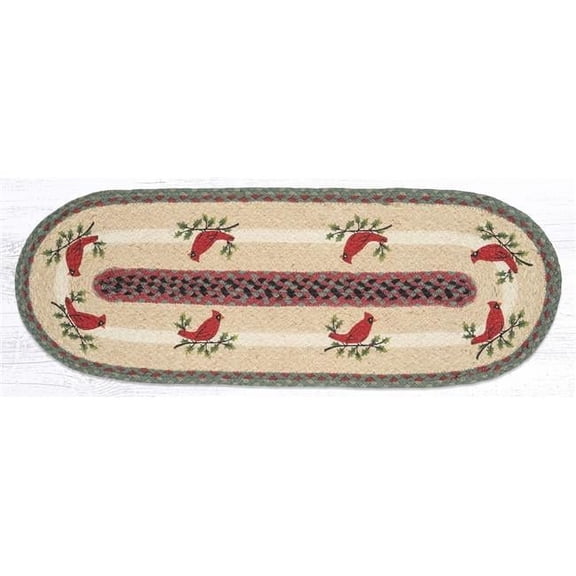 13 x 36 in. OP-25 Holly Cardinal Oval Table Runner