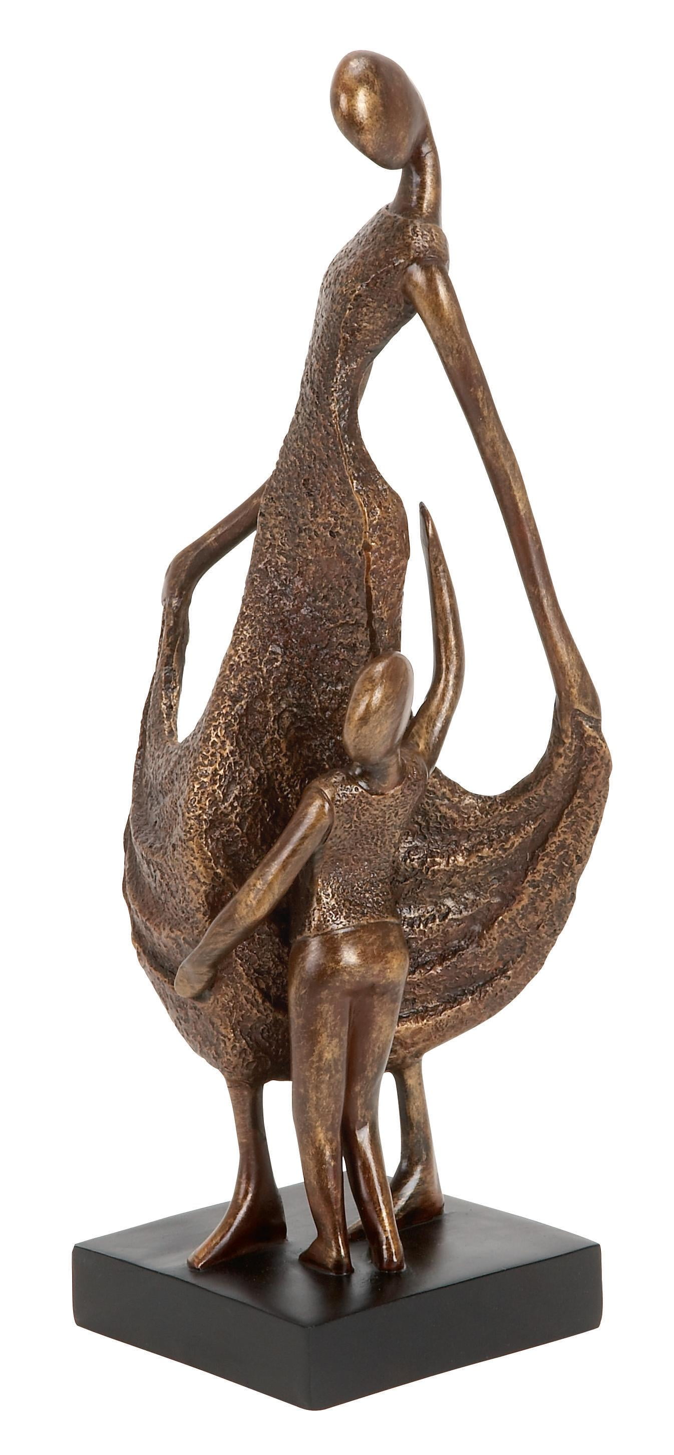 Bronze Family Sculpture with Textured Finish, 15" Tall