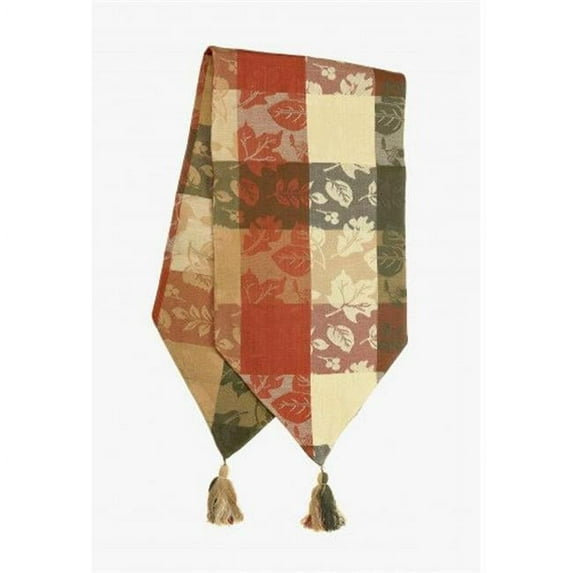 13 x 54 in. Ribbed Table Runner with Tassels, Oak Cyprus