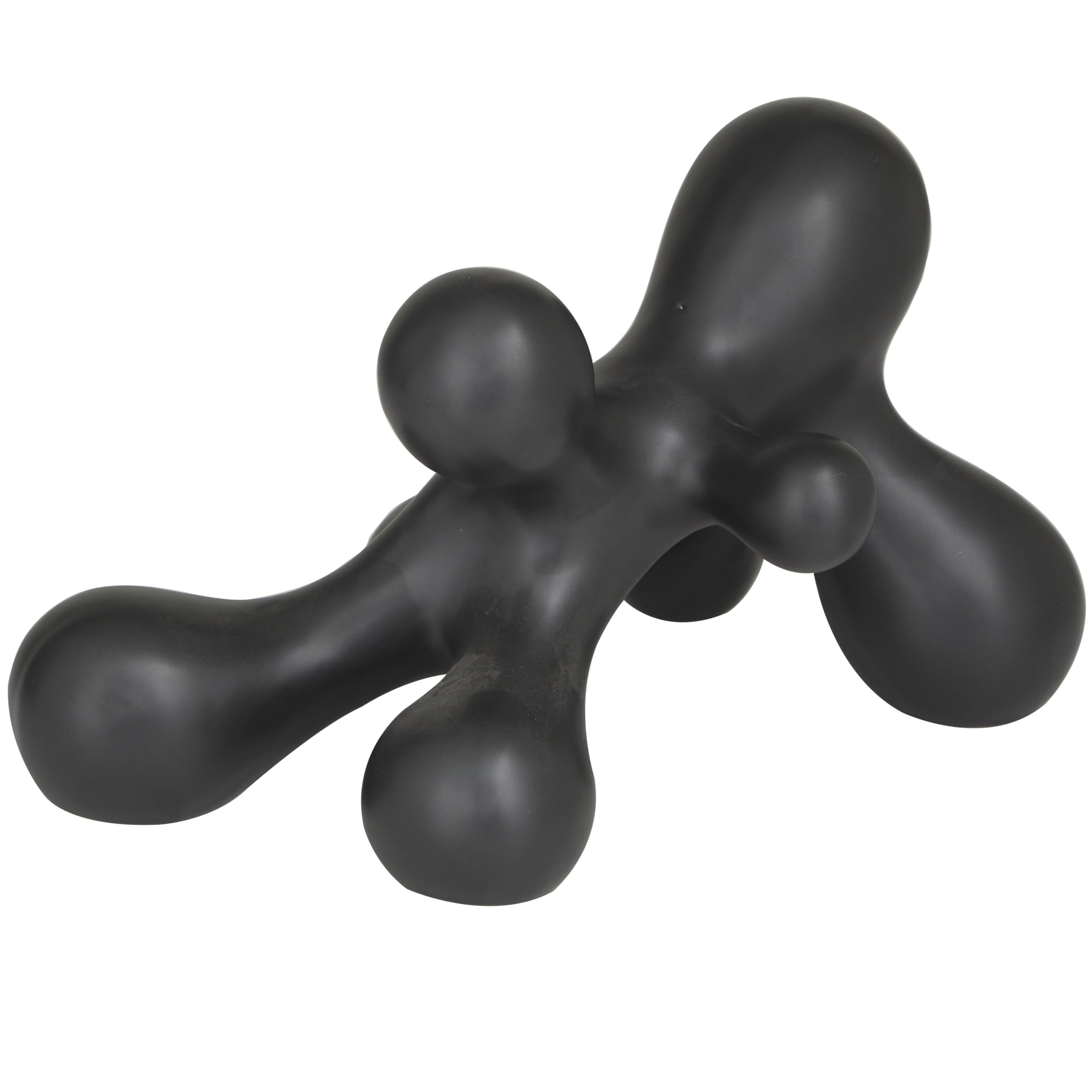 13" x 7" Black Porcelain Molecule Abstract Sculpture, by CosmoLiving by Cosmopolitan