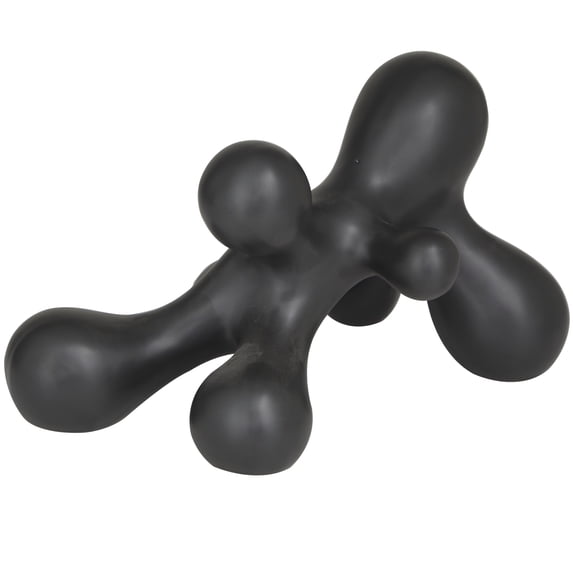 13" x 7" Black Porcelain Molecule Abstract Sculpture, by CosmoLiving by Cosmopolitan