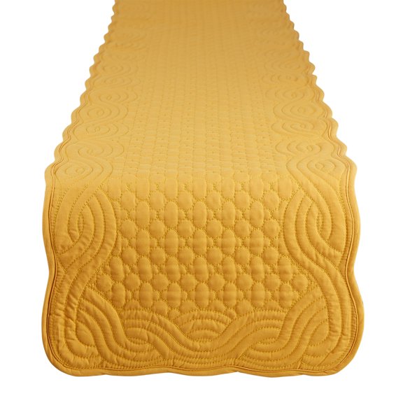 13" x 72" Golden Yellow Rectangular Home Essentials Quilted Farmhouse Table Runner