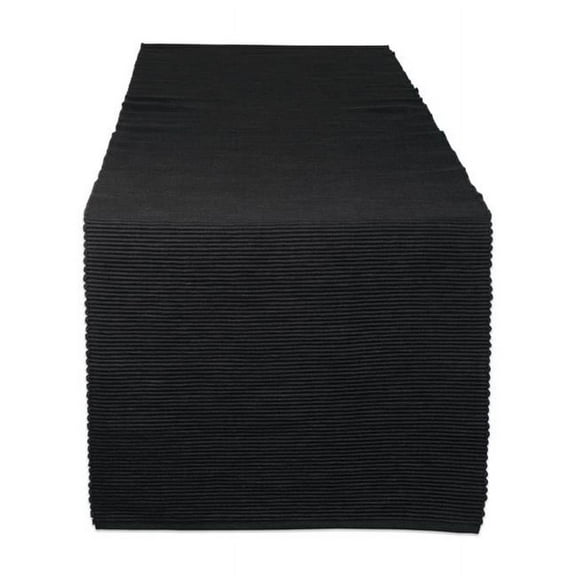 13 x 72 in. Black Ribbed Table Runner