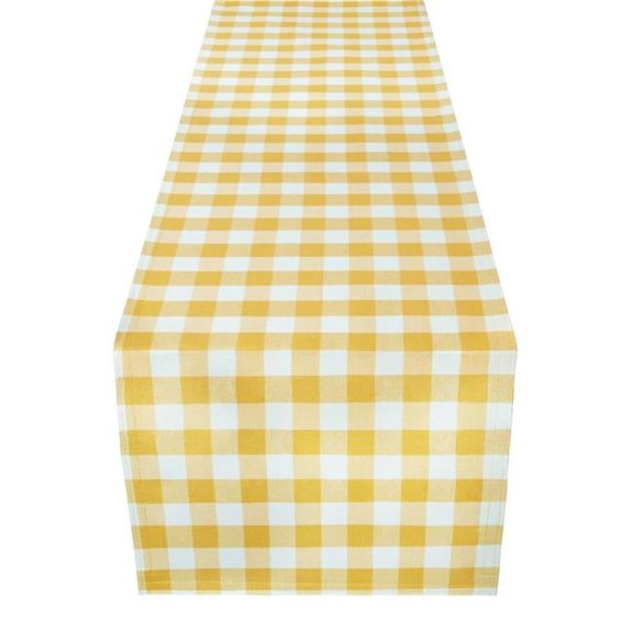 13 x 72 in. Buffalo Check Reversible Table Runner, Yellow