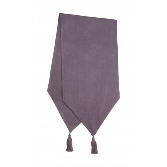 13 x 72 in. Ribbed Table Runner with Tassels, Purple