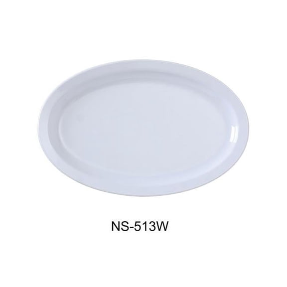 13 x 8.5 in. Nessico Oval Platter with Narrow Rim, White - Pack of 12
