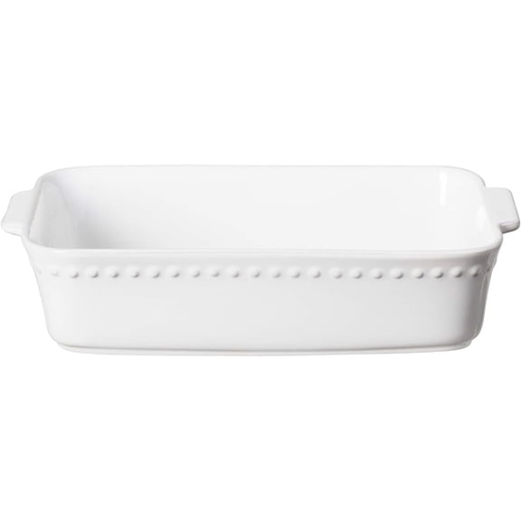 13" x 8" Rectangular Baker - Pearl Collection, White | Oven & Dishwasher Safe Bakeware | Food Safe Glazing | Restaurant Quality Dinnerware