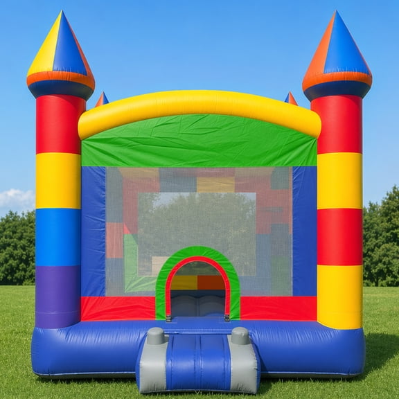 13'x12.5' Commercial Bounce House, PVC Inflatable Bouncy Castle with Blower & Basketball Hoop, Giant Jumper for Parties, Events & Rentals