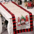 thumbnail image 1 of 13"x69" Christmas Table Runner Cartoon Linen Print 3 Gnome Old Man Embroidery Pattern Decorations, 1 of 3