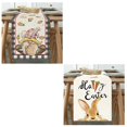 thumbnail image 1 of 13''x72'' Easter Table Runner Set of 2, Cotton Linen Buffalo Plaid Gnomes Egg Happy Easter Carrots Flower Dining Table Decoration Spring Farmhouse Kitchen Dining Party for Tables of 4-6 People, 1 of 4