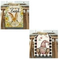 thumbnail image 1 of 13''x72'' Easter Table Runner Set of 2, Cotton Linen Buffalo Plaid Gnomes Egg Happy Easter Carrots Flower Dining Table Decoration Spring Farmhouse Kitchen Dining Party for Tables of 4-6 People, 1 of 4