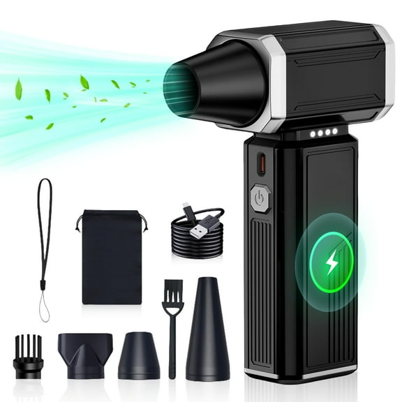 MHCABSR Portable Cordless Air Duster, Rechargeable 7500mAh Battery, Blow Nozzle for Computer, Keyboard, PC, Cars