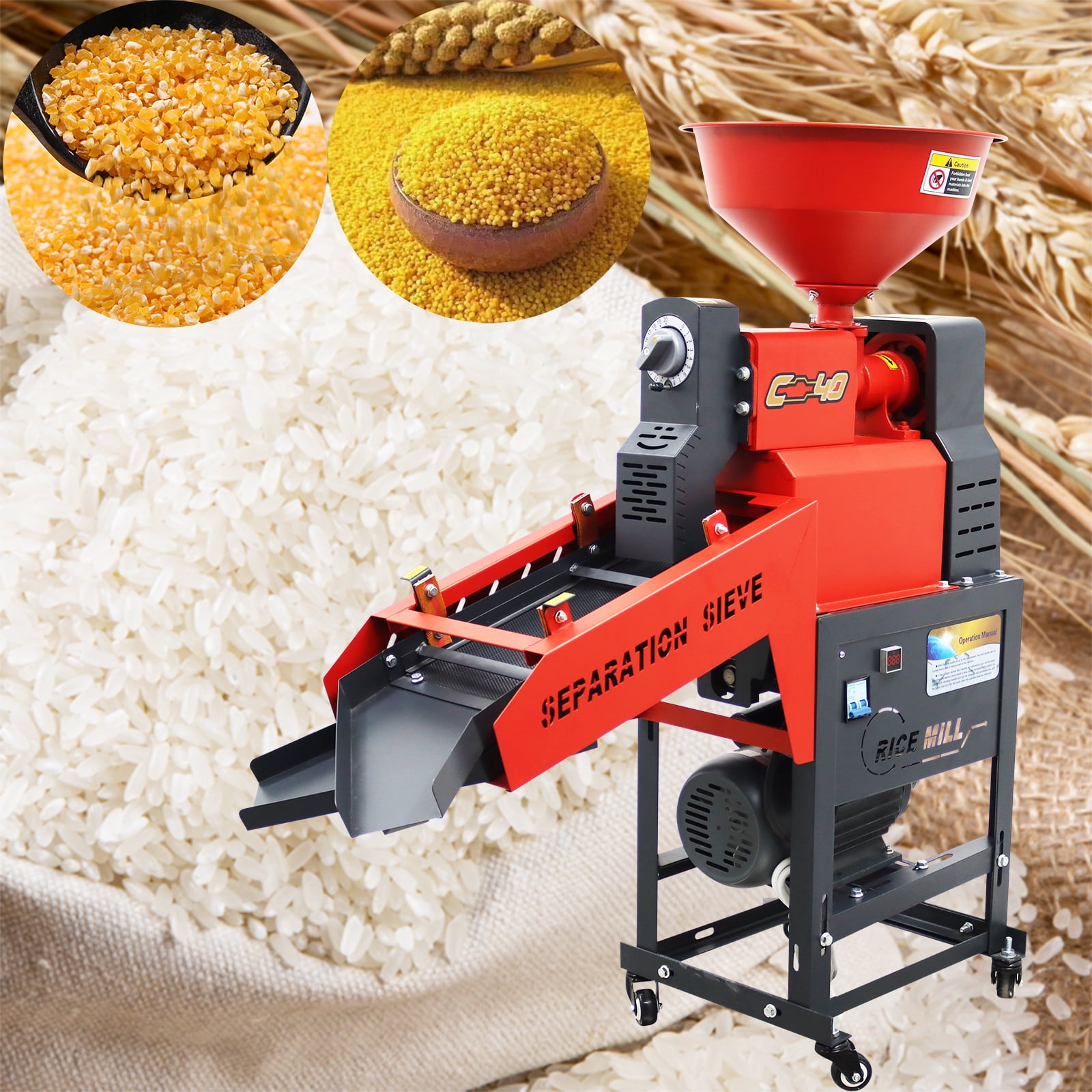 130-170KG/H Rice Mill Machine Multi-layer Vibrating Screen Farm Commercial 220V 1.8KW