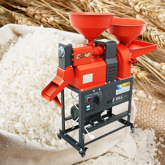 130-170KG/H Rice Milling Crushing Machine Round Bucket Peel Grind Pulverize Farm Commercial 220V 2.2KW