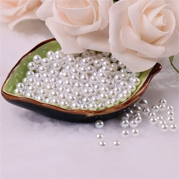 130 Beads of Different Sizes 130Pcs/Bag 3 8Mm Faux Round Plastic Pearl Beads Tiny Loose Spacer Beads Findings for Diy Craft Necklaces Bracelets Jewelry Making