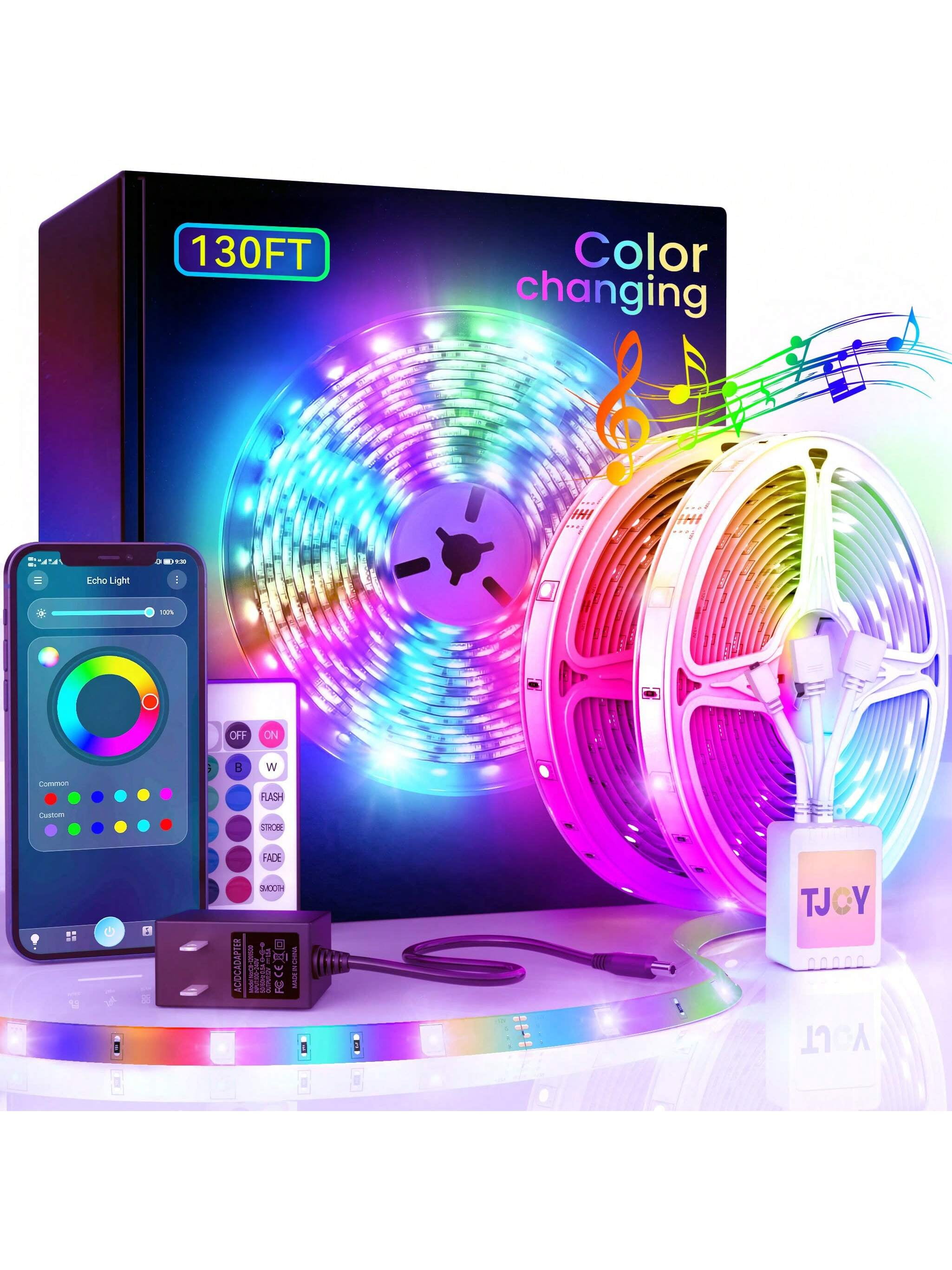 130 Ft Long Light Strip,Bluetooth Led Lights For Bedroom,Strip Lights