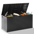 thumbnail image 1 of 90 Gallon Outdoor Storage Box, Multi-function Deck Box for Organization & Storage, And As a Bench, Waterproof Outdoor Storage Container for Patio Cushions, Gardening Tools, Pool Supplies - Black, 1 of 8