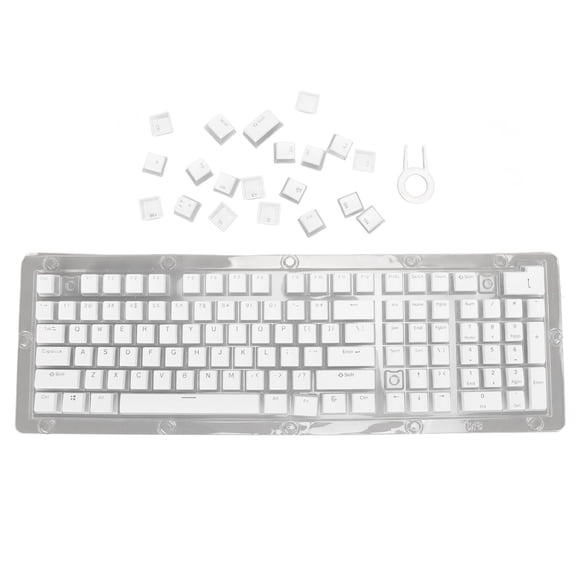 130-Key Set for DIY Mechanical Keyboards - OEM Height, White ABS Two-Tone Ergonomic Keycaps
