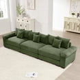 thumbnail image 1 of 130" Oversized Cloud Modular Sectional Couch| Corduroy 3-Seater Sofa|Extra-Thick Armrests|Good Resilience Cushion|Ergonomic Design|Easy Assembly|for Living Room Studies - Green, 1 of 9