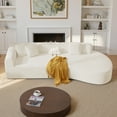thumbnail image 1 of Hawsaiy 126" Oversized Modular Sectional Sofa, Modern Deep Seat Curved Cloud Couch, Soft Corduroy Upholstered Sofa for Living Room, White, No Assembly, 1 of 15
